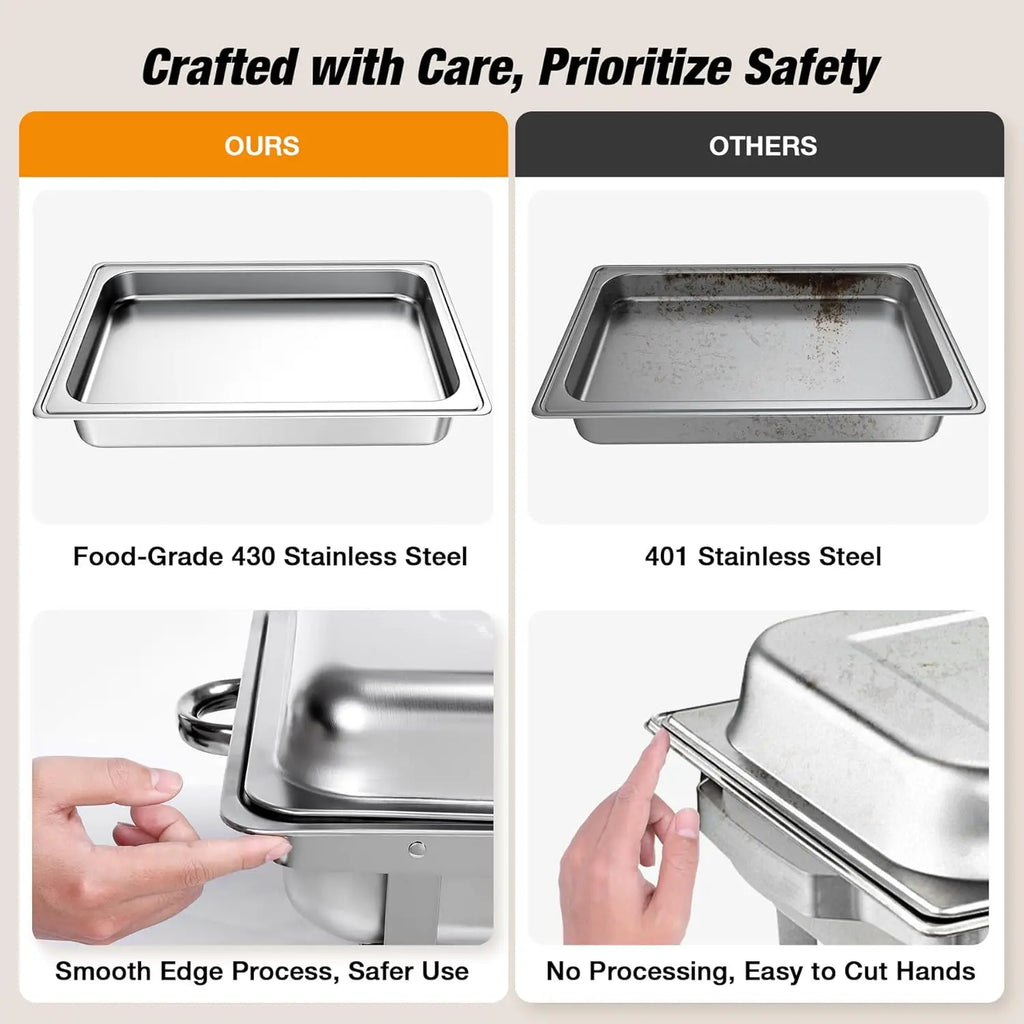 2/4/6 Pack Chafing Dish Stainless, With Lids