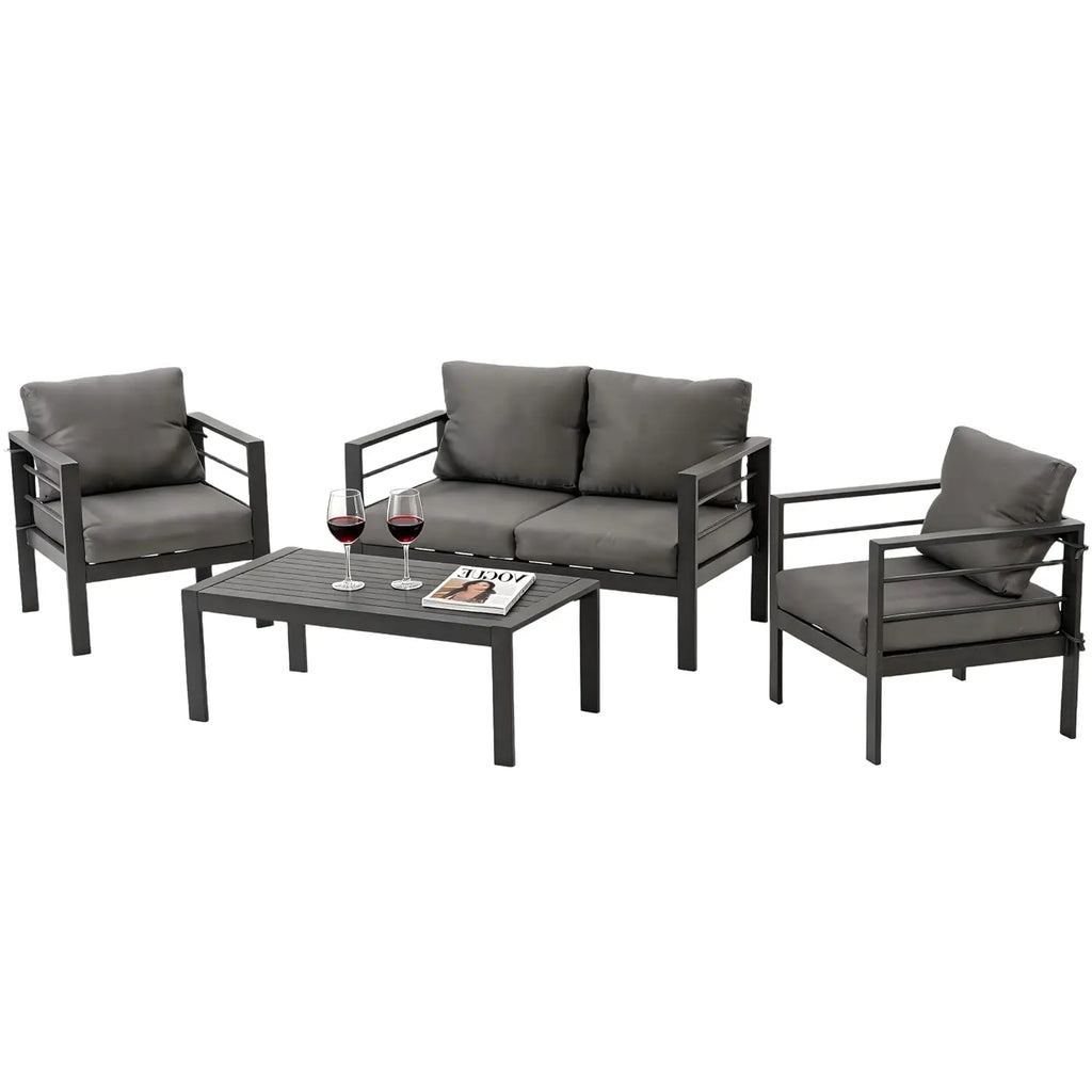4 Piece Metal Patio Furniture Set