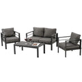 4 Piece Metal Patio Furniture Set