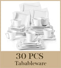 30/60 Piece White Porcelain Dinnerware