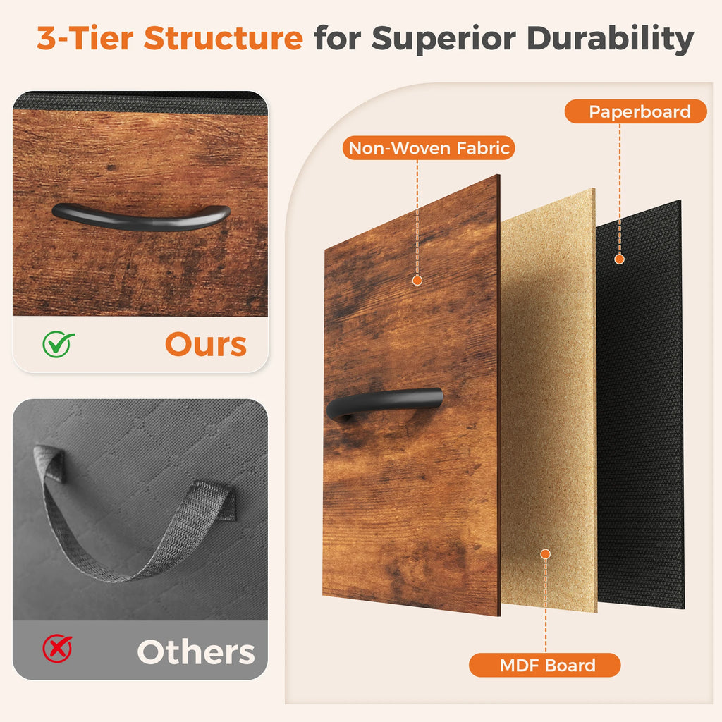 Tall 6 Fabric Drawer Dresser
