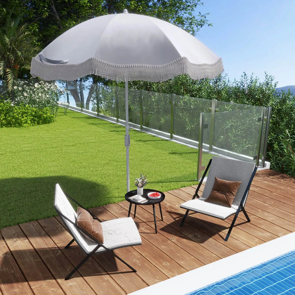 6.5 FT Outdoor Umbrella w/Carrying Bag Push Button Tilt