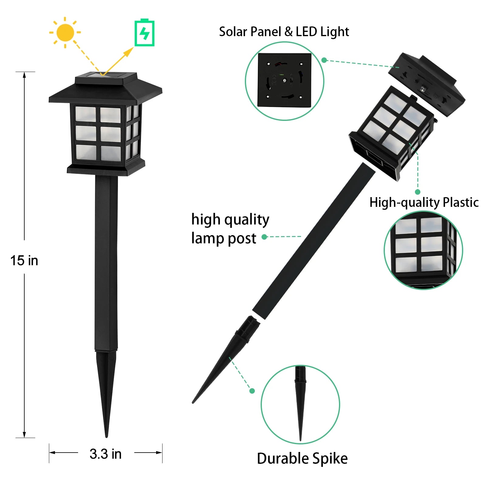 12Pc. Set Solar Lights