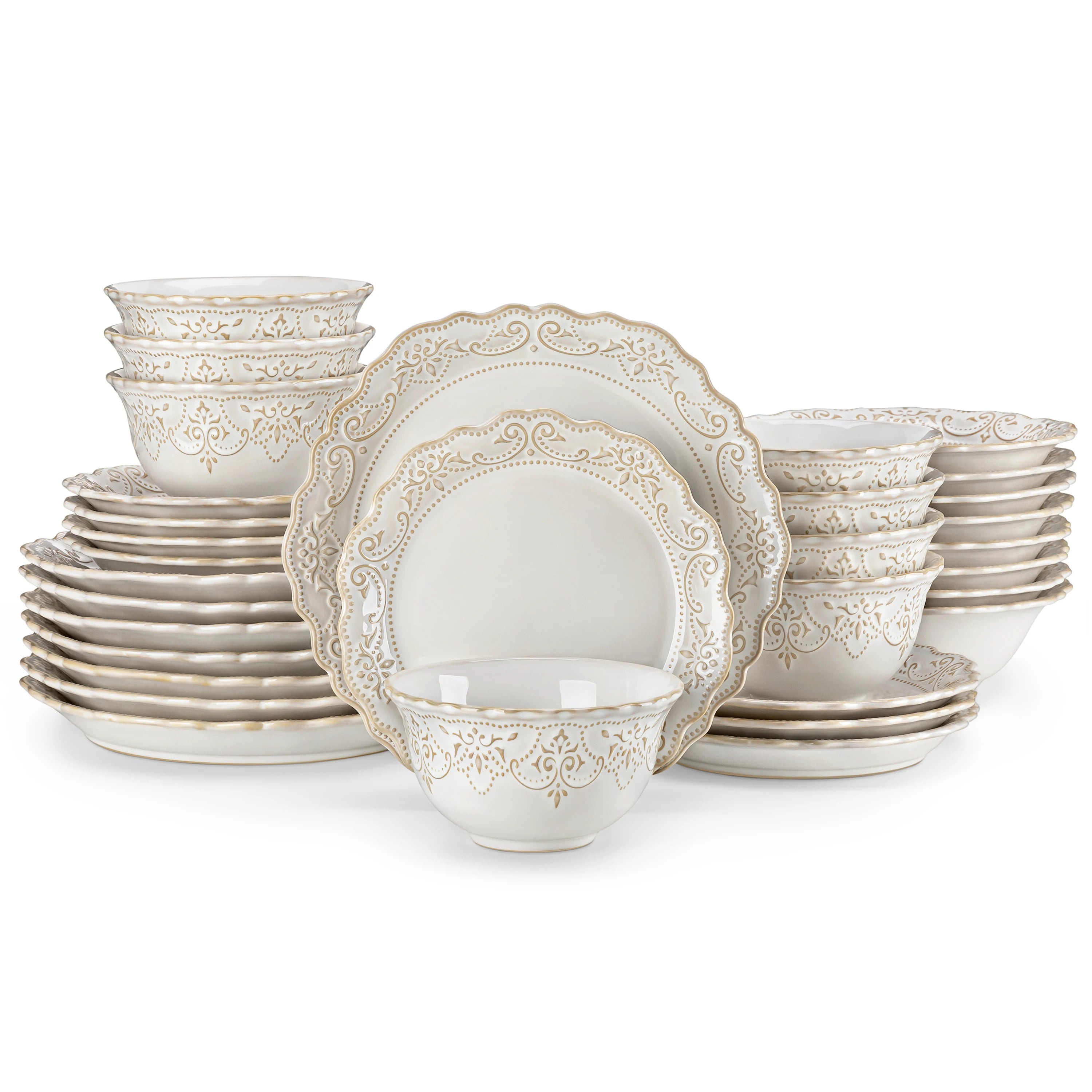 16/32 Pc. Porcelain Dinner Plates