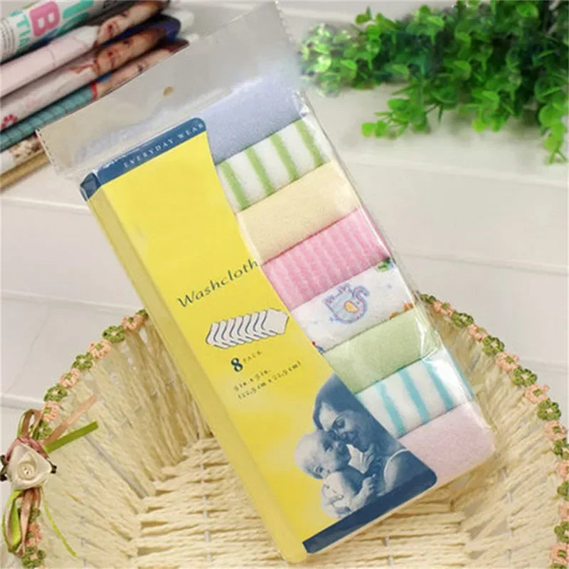 8pcs/Set Soft Cotton  Bath Towel Washcloth