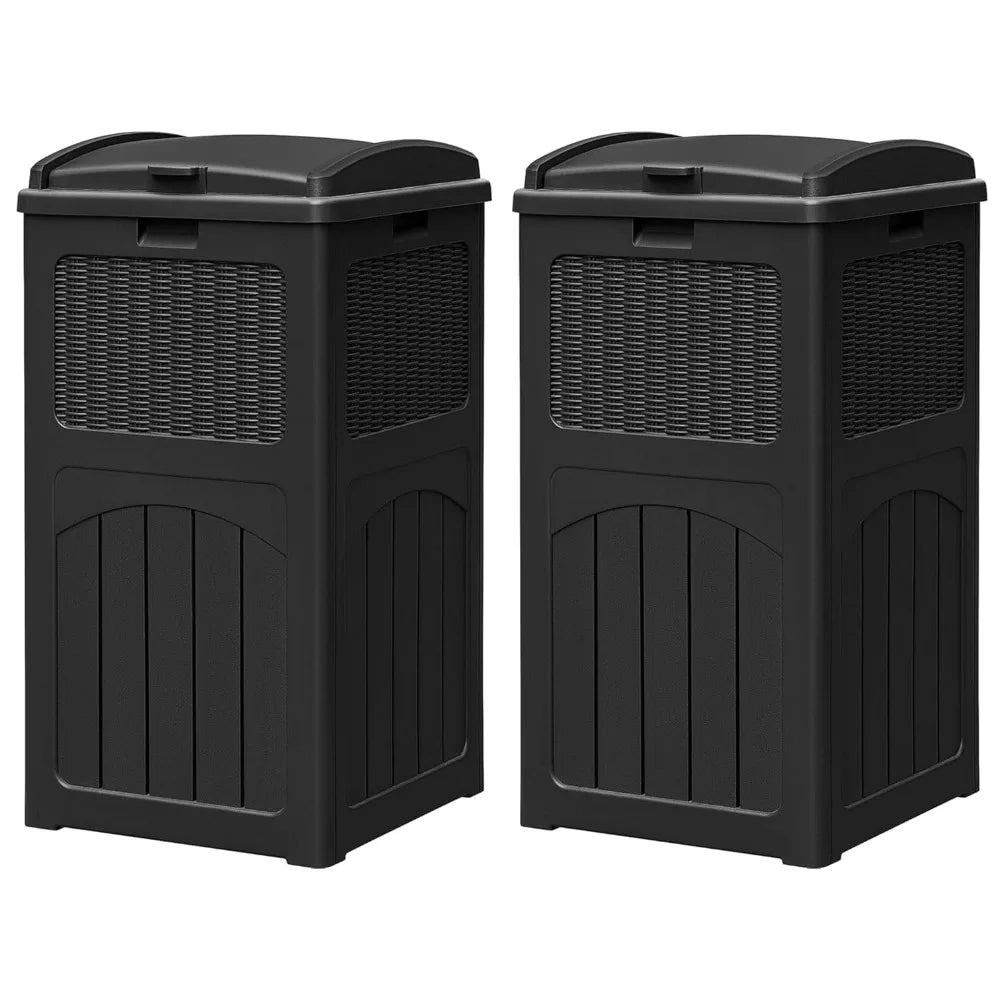 2 pk. 35 Gallon waterproof Trash Can with Lid.