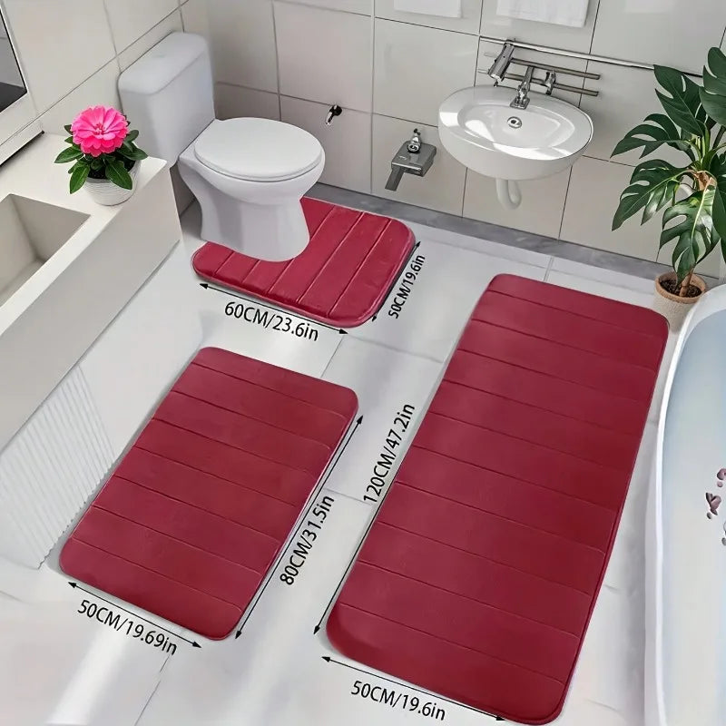 3 Pc. Memory Foam Bath Rug