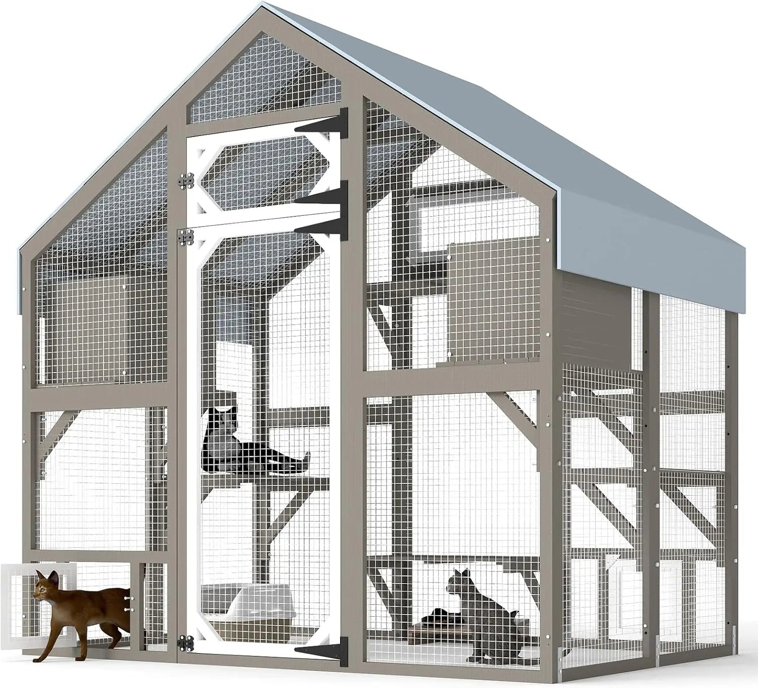 71"H Outdoor Cat Enclosure/Weatherproof Roof