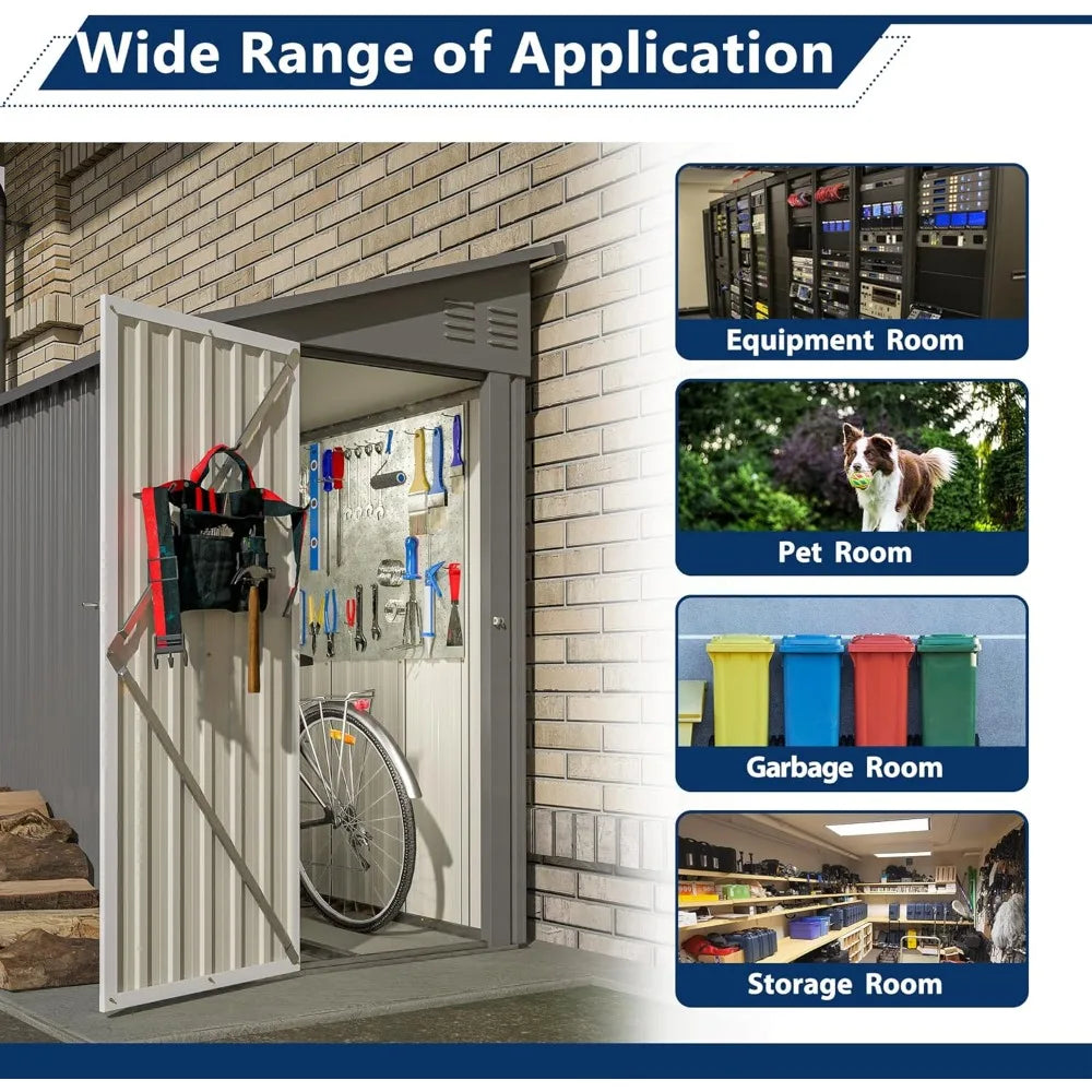 4x8ft Metal Lean-to Storage Shed