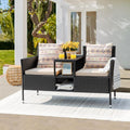 2-Seat Outdoor Patio Loveseat/Built-in Coffee Table