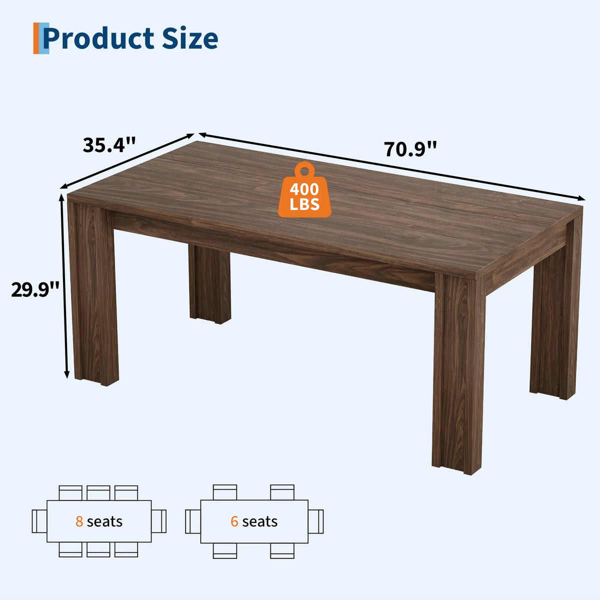 71" Long Dining Table