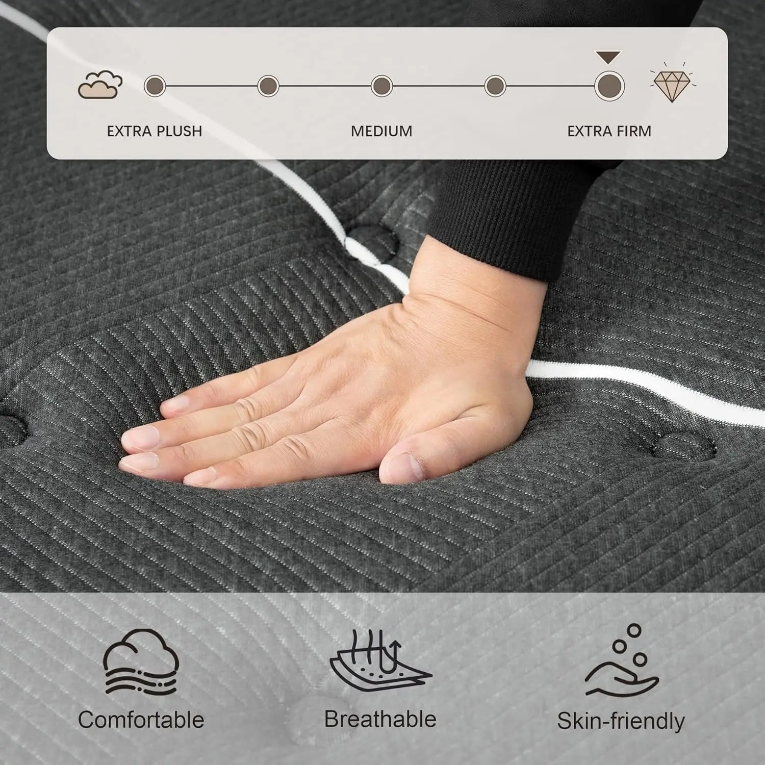 King Memory Foam mattress with Lumbar Support for Back Pain