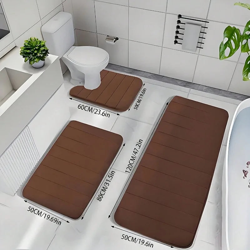 3 Pc. Memory Foam Bath Rug