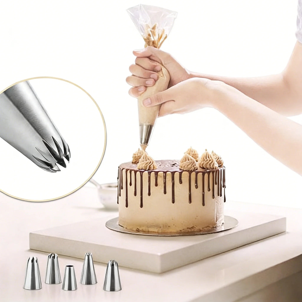 5 Metal Icing Tips Kit
