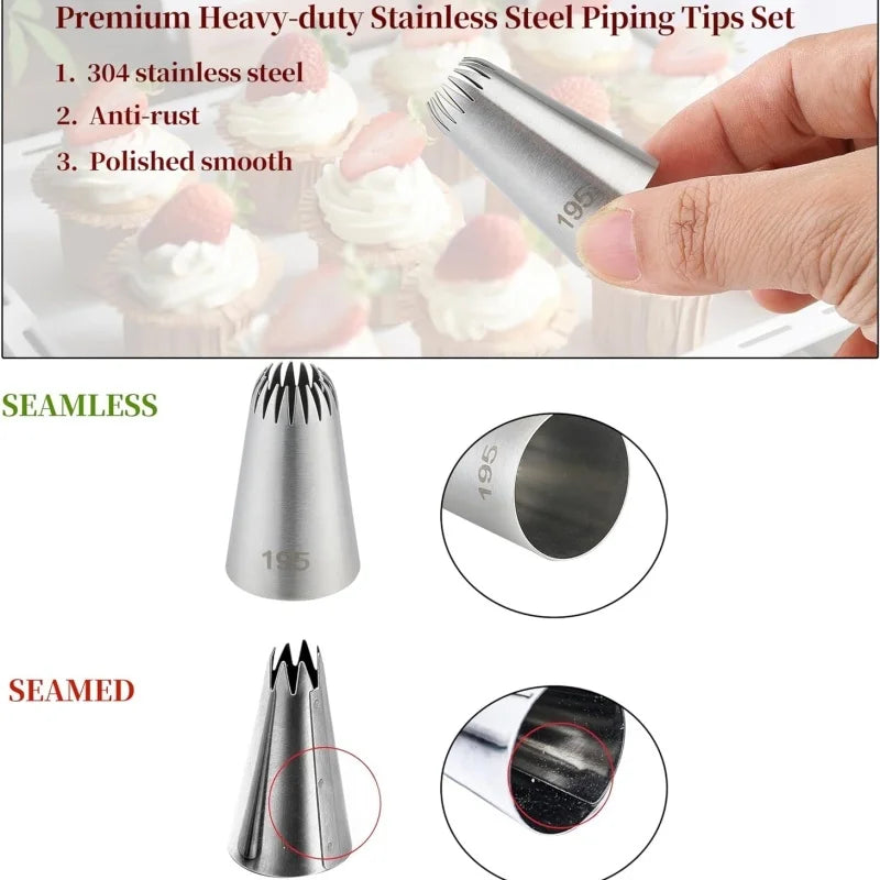 5 Metal Icing Tips Kit