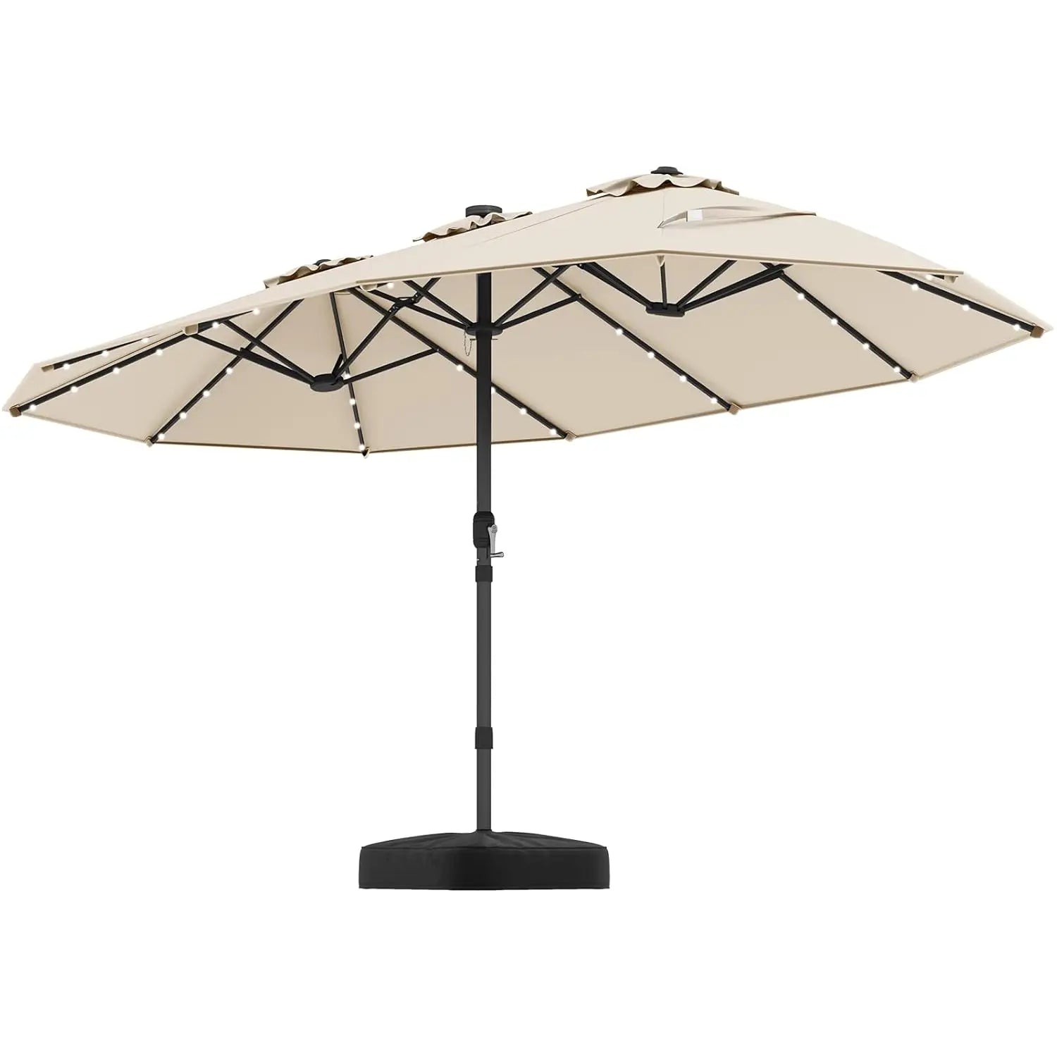 15FT Double-Sided Solar Patio Umbrella