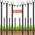 6 Pack 10FT Metal String Light Poles