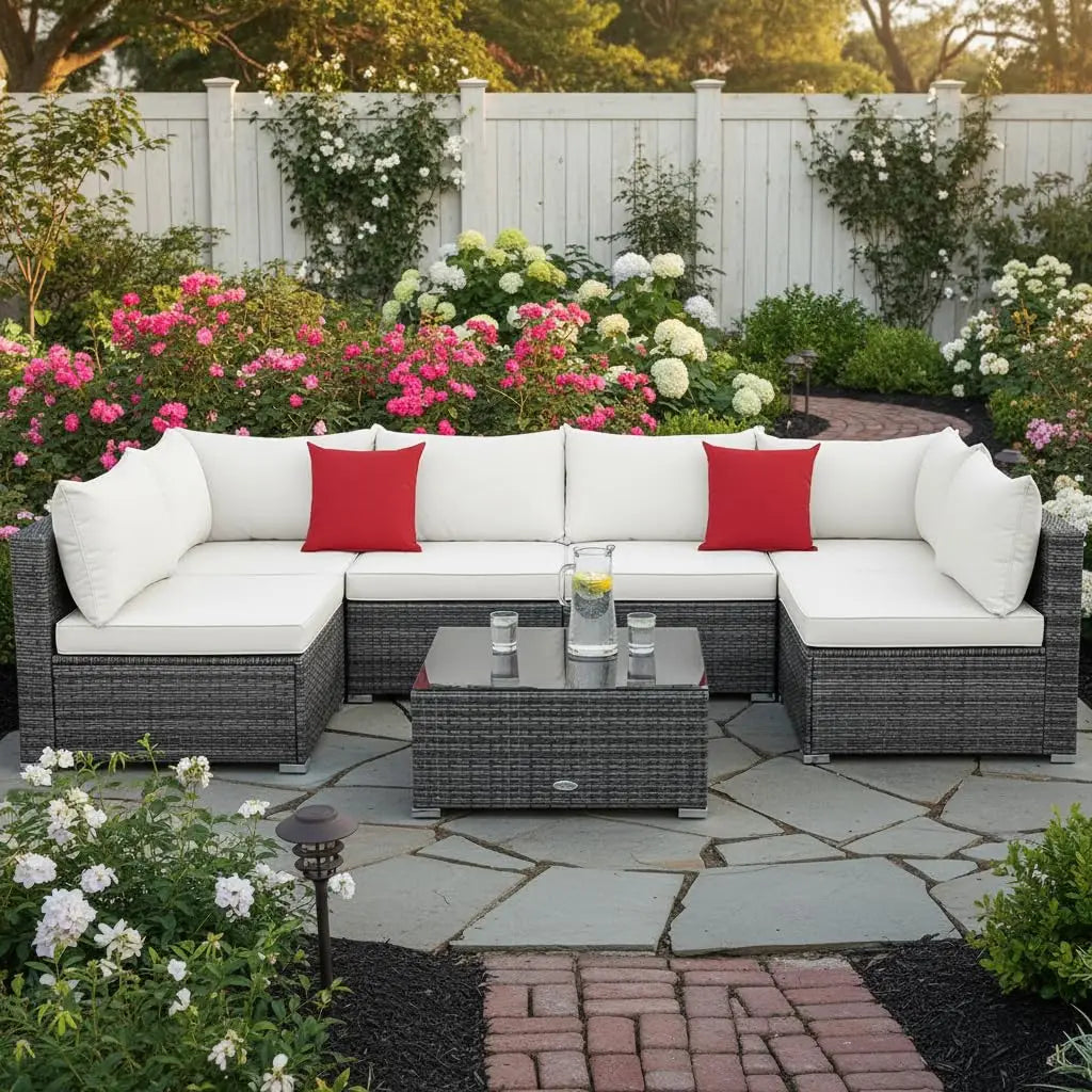 7 Pieces Wicker Patio Furniture Set