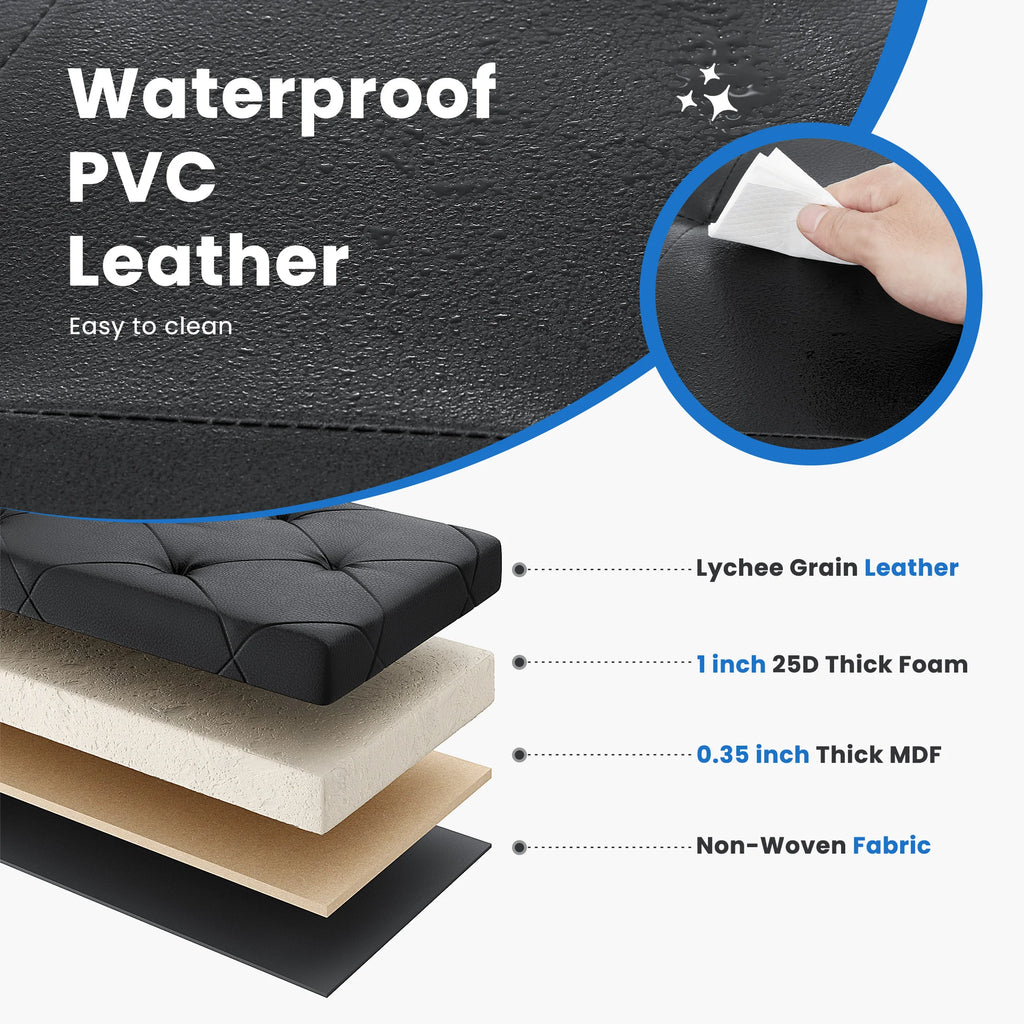 30" Leather Foot Stool with Storage