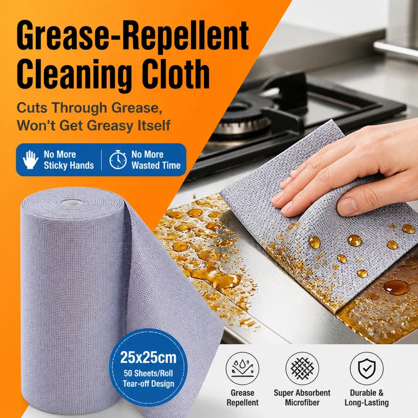 50pcs Non-Stick Oil/grease Microfiber Rags, Absorbent
