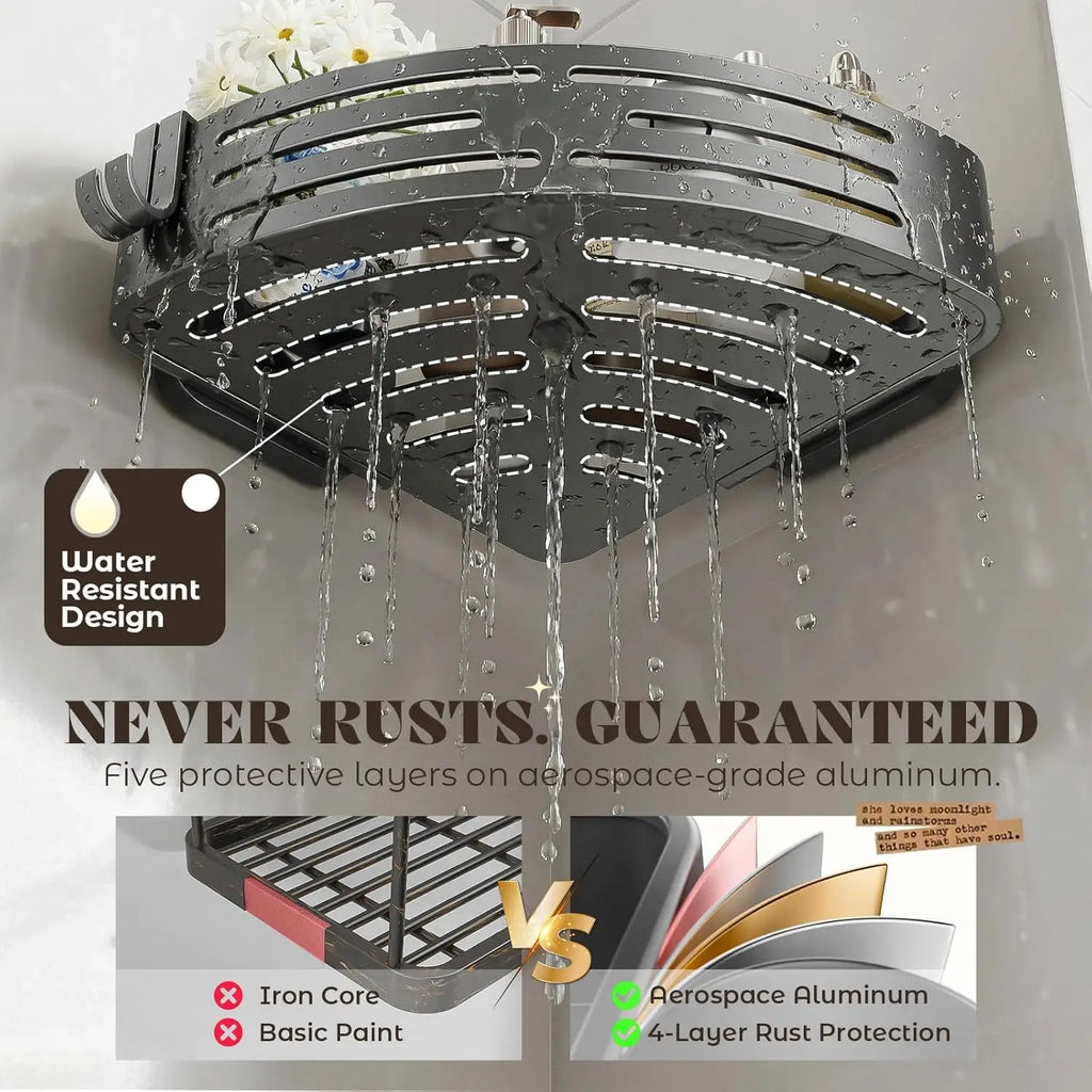 Strong Suction Corner Shelf, Bathroom Vanity Organizer