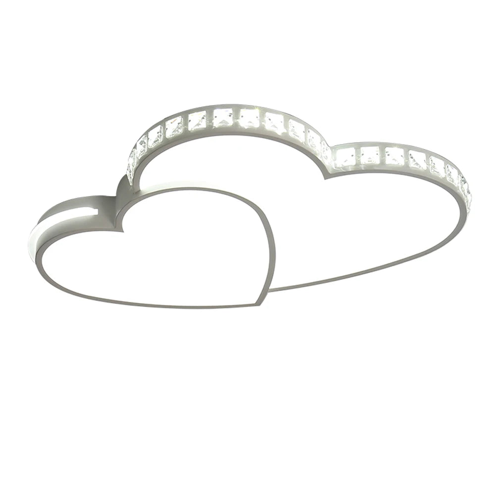 Heart Shaped Ceiling  Crystal LED Flush Mount Lamp