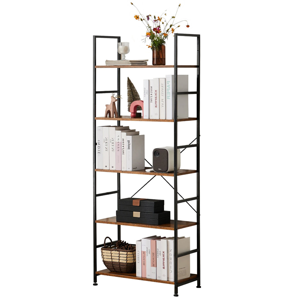 5 Tier Bookcase Bookshelf Corner Storage Organizer