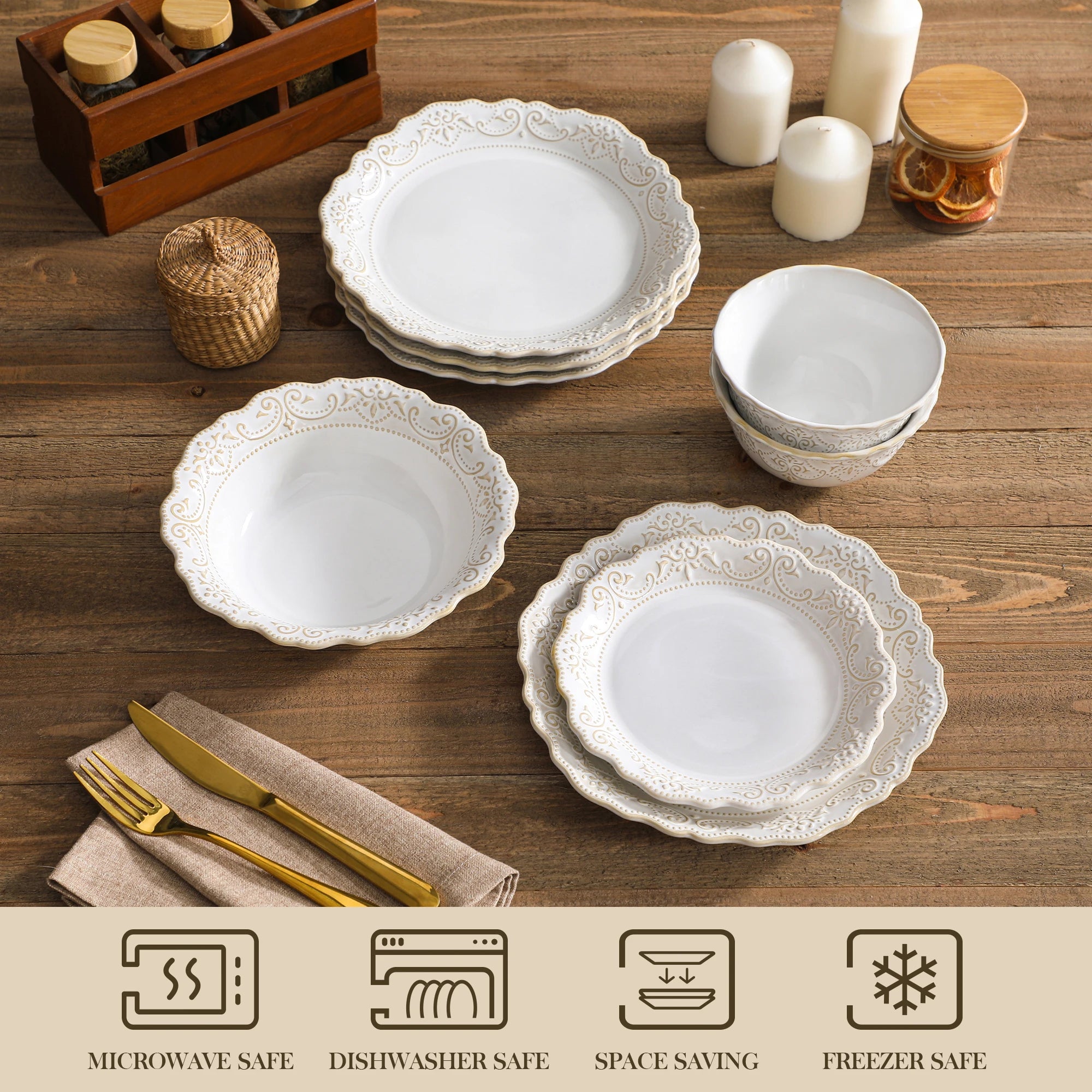 16/32 Pc. Porcelain Dinner Plates