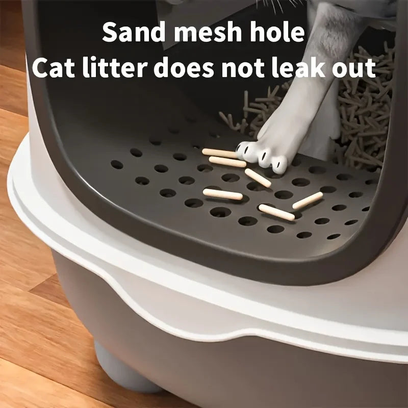 Cat Litter Box - Spacious, Foldable, Top-Entry Design