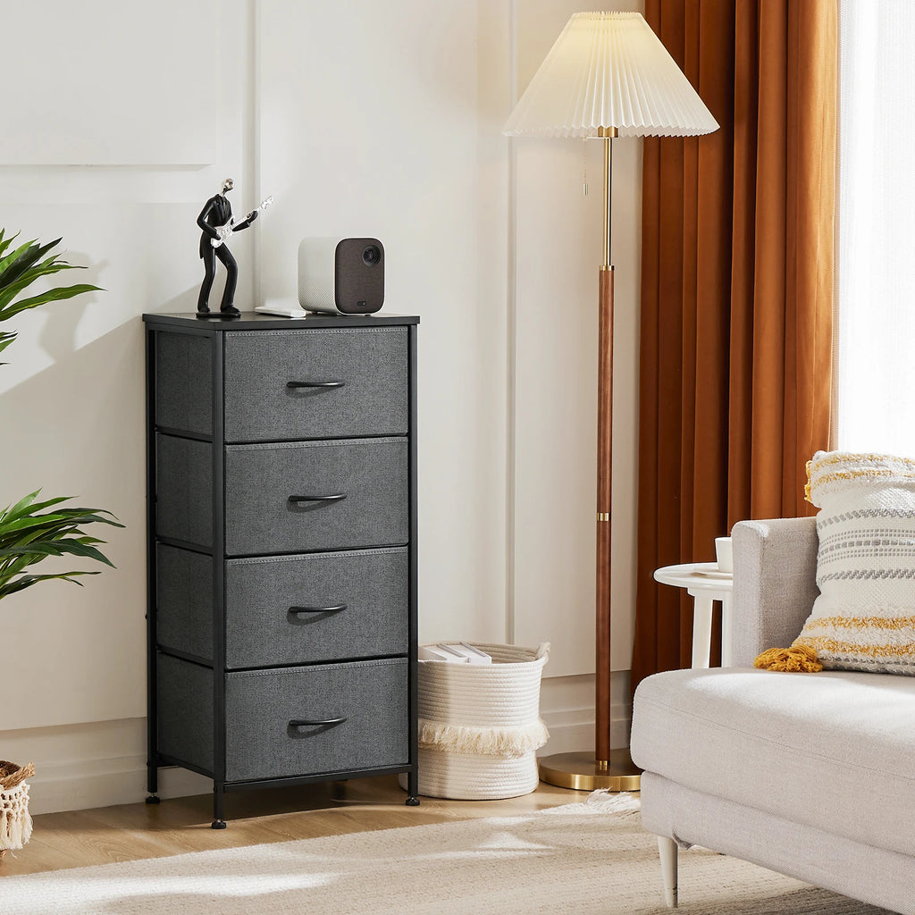 4 Fabric Drawer Nightstand