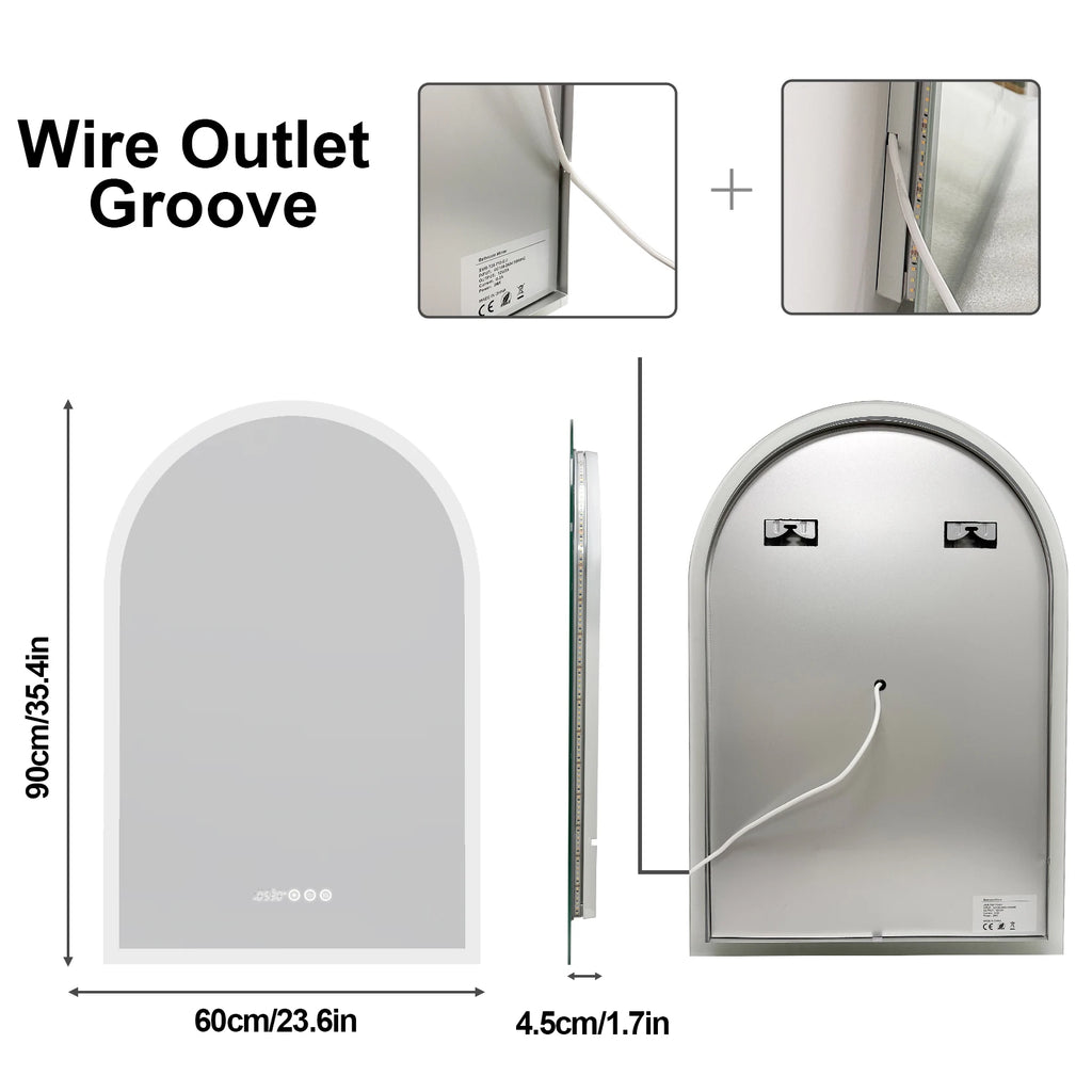 Vertical Arch-Shape LED Bath Mirror