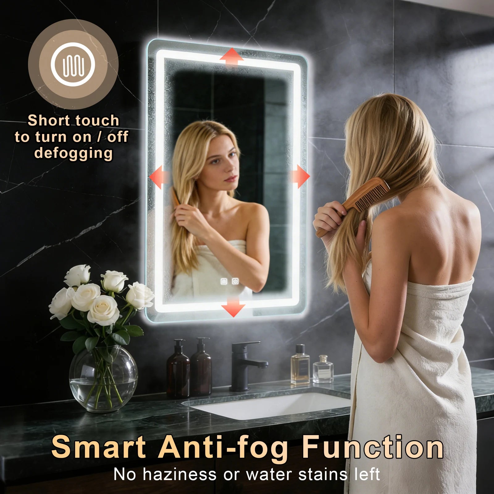 LED Mirror with Backlit Lights