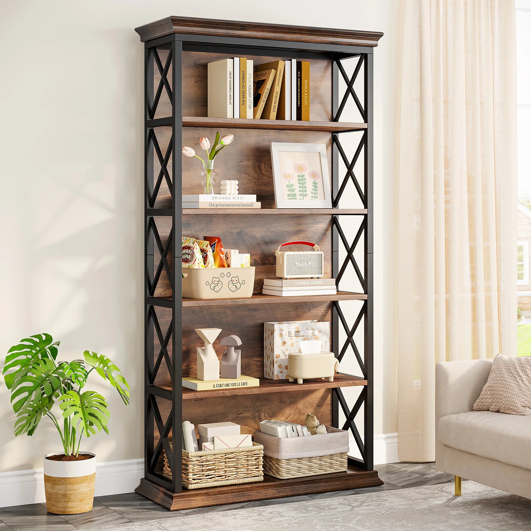 71" 6-Tier Bookcase