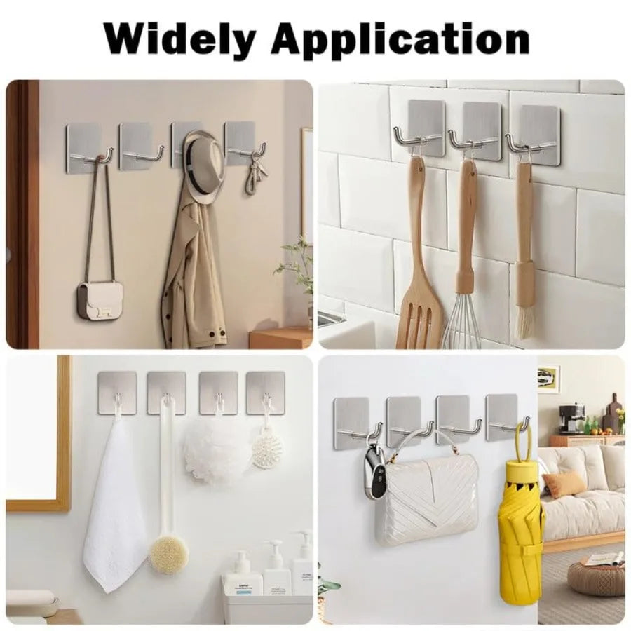 Stainless Steel Self Stick Wall Hooks, Waterproof