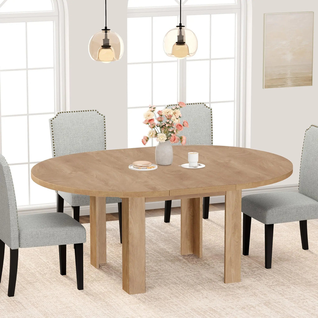 Extendable Round To Oval Dining Table