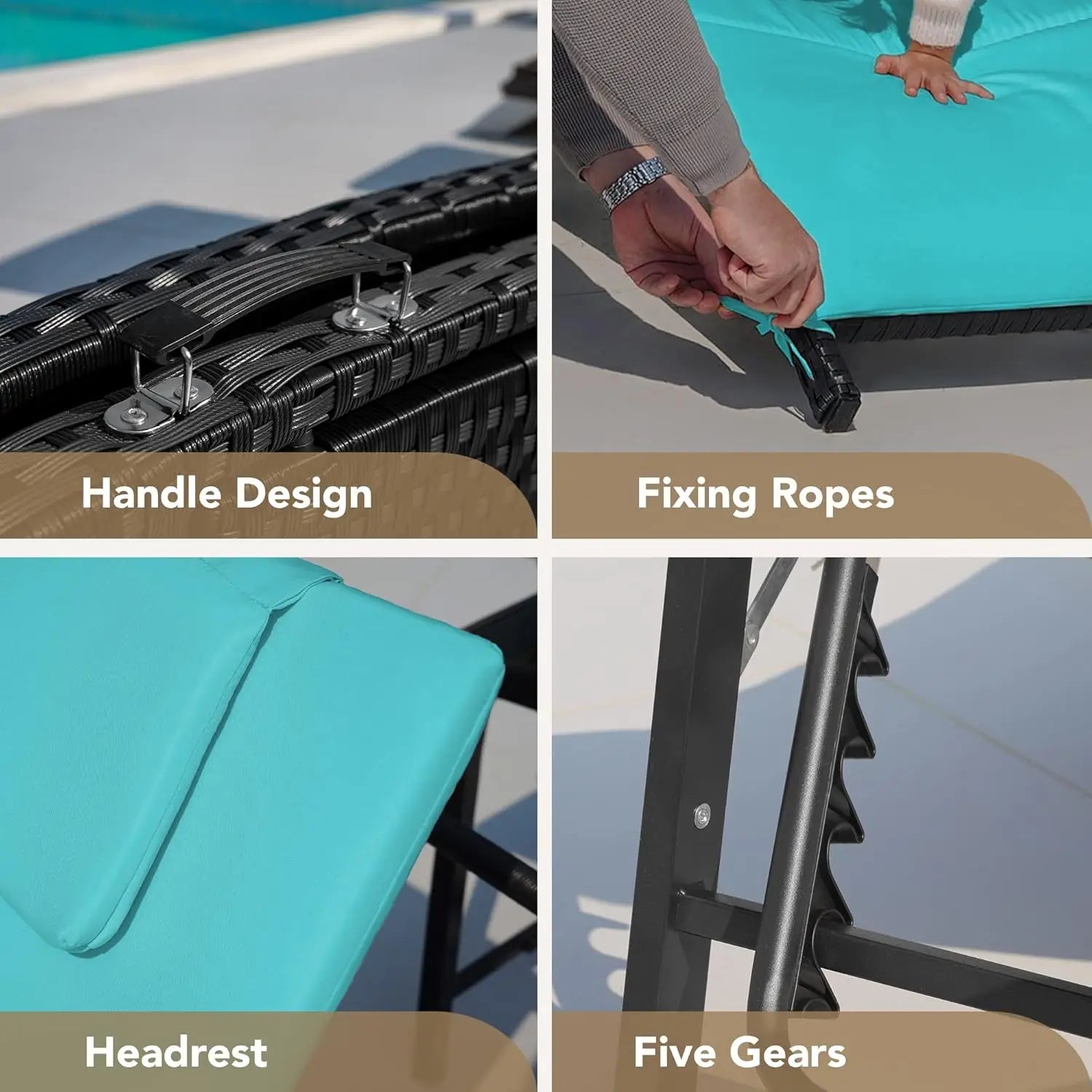 Adjustable 3pc Cushioned chase With Folding Table
