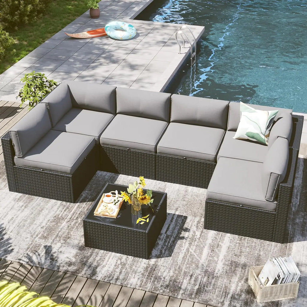 7 Piece Outdoor Furniture Set with Coffee Table