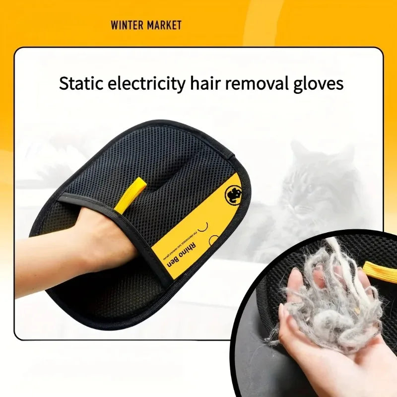 2 Pc Double Sided Pet Grooming Gloves