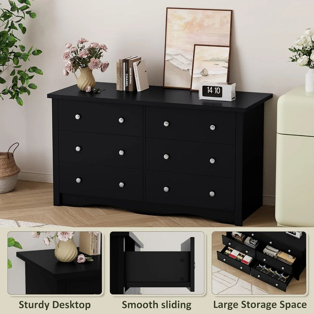 6 Drawer Dresser Wood Chest