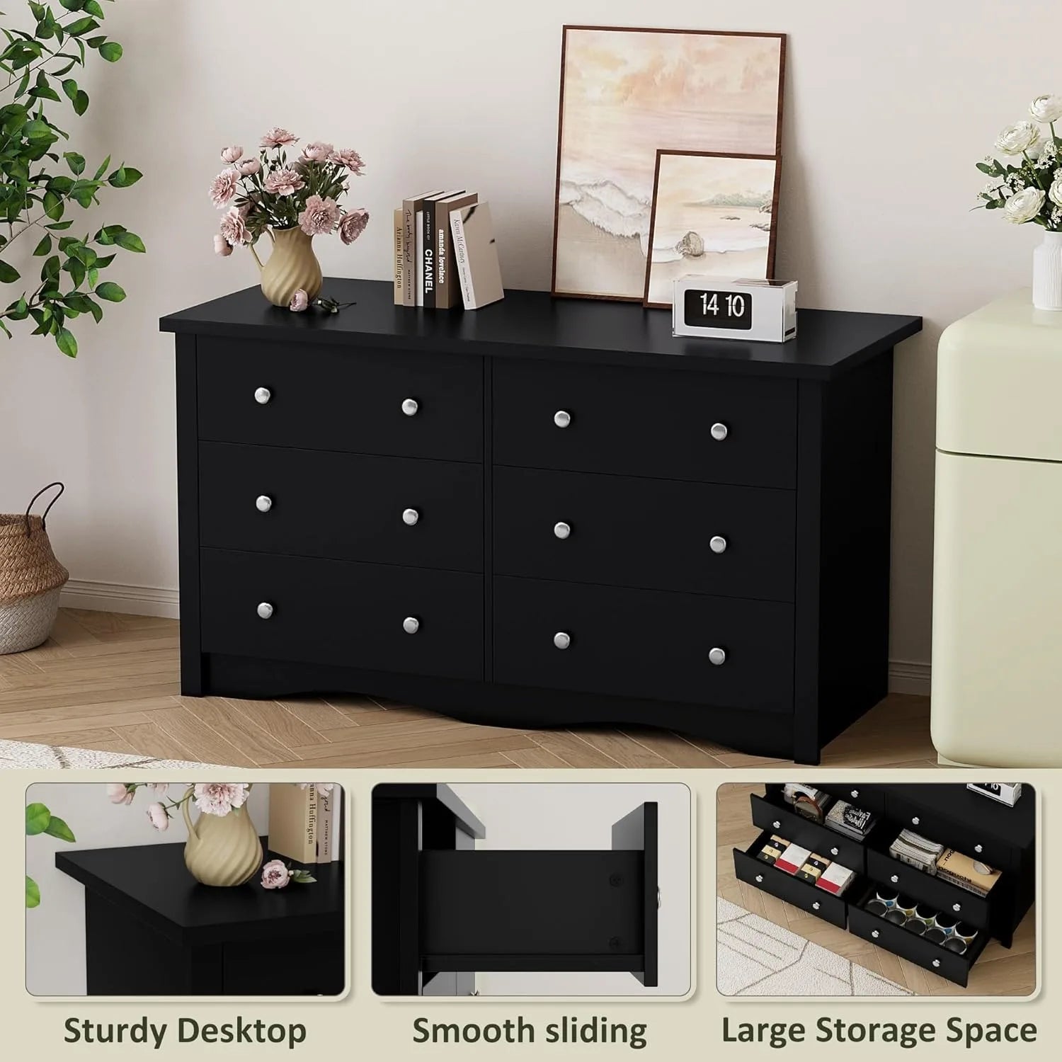 6 Drawer Dresser Wood Chest