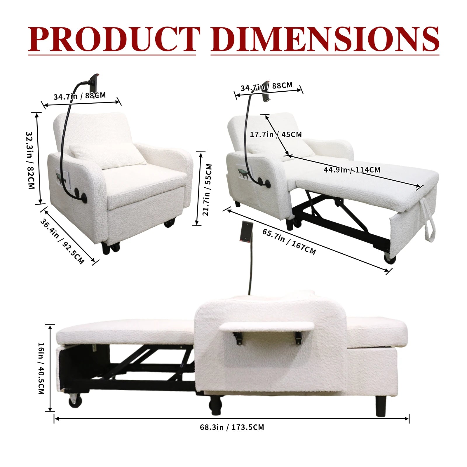 3 in 1 Convertible Sofa Chair