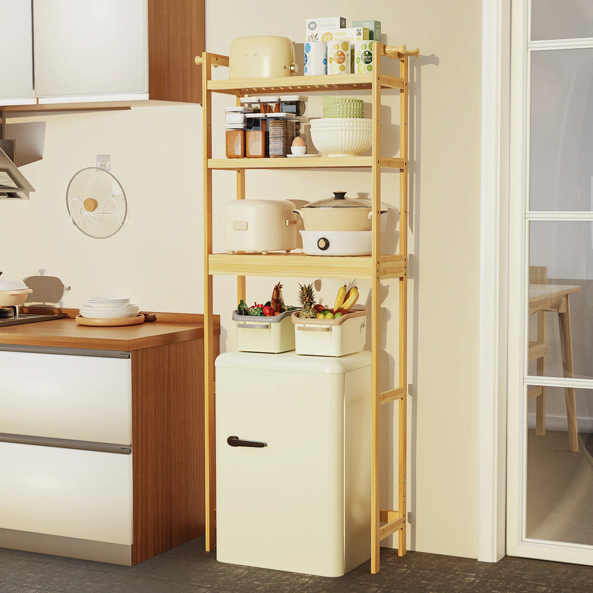 Bamboo Storage Shelf Rack