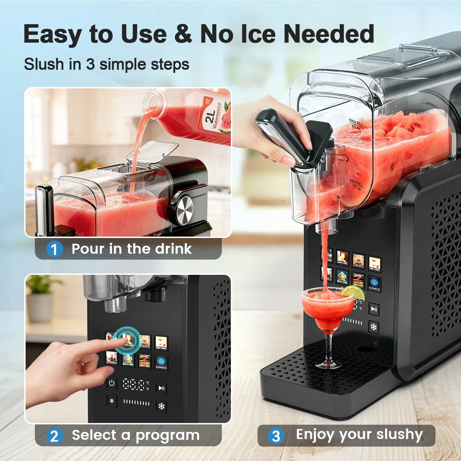 2-in-1 90 oz. Slushie Machine no Ice Needed