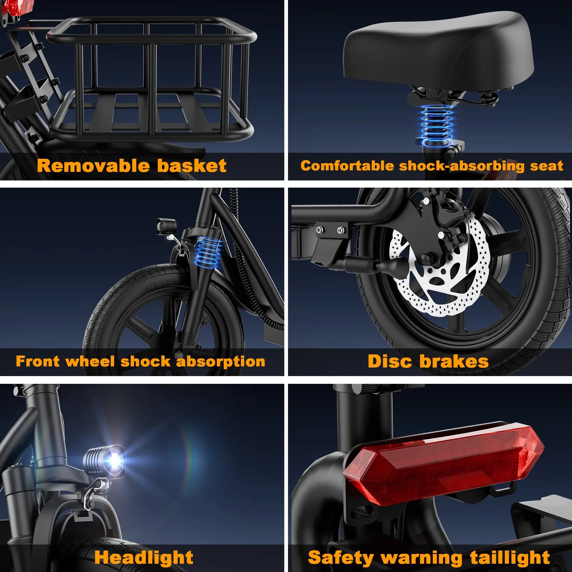 14‘’ Electric Scooter with Seat/Basket
