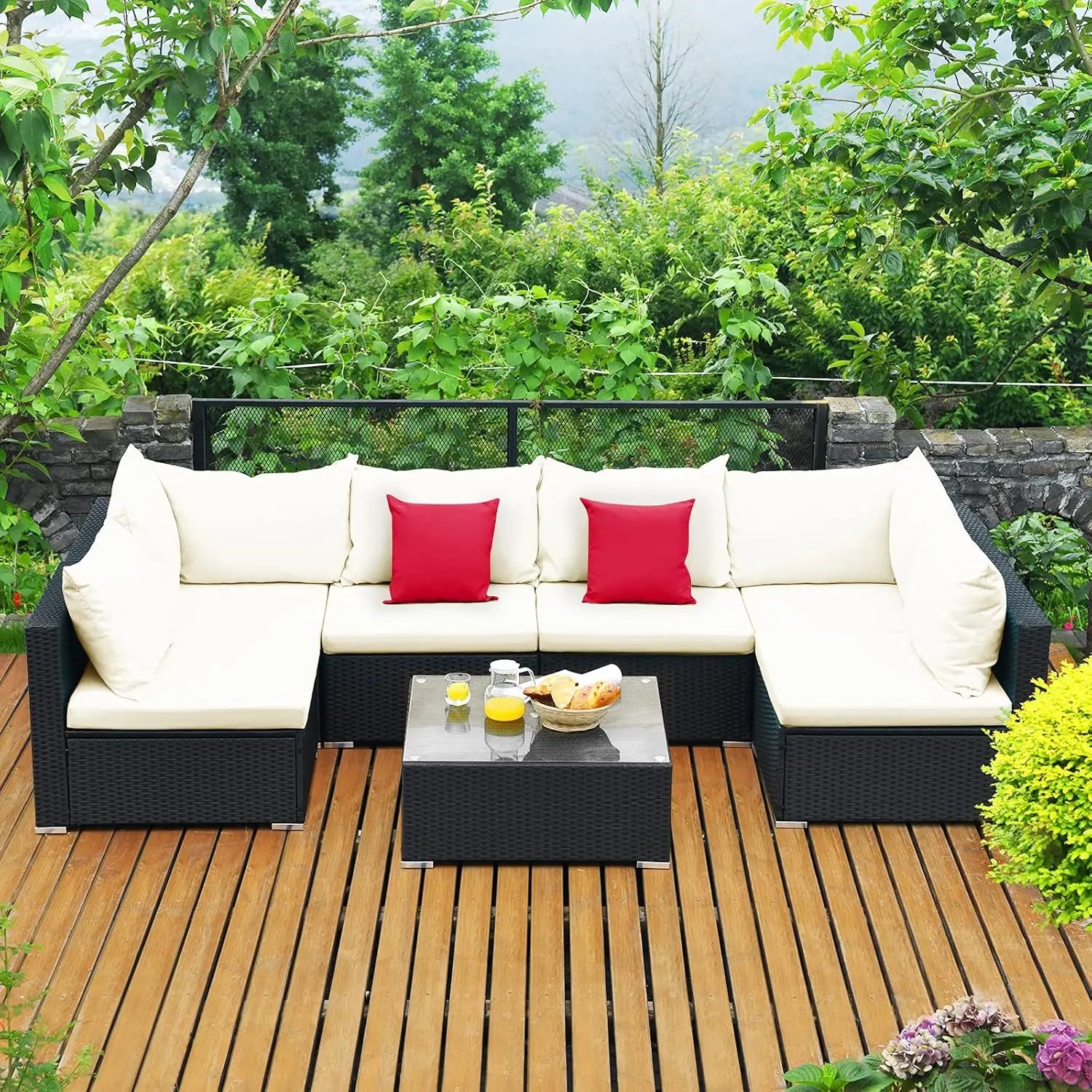 7 Pieces Wicker Patio Furniture Set