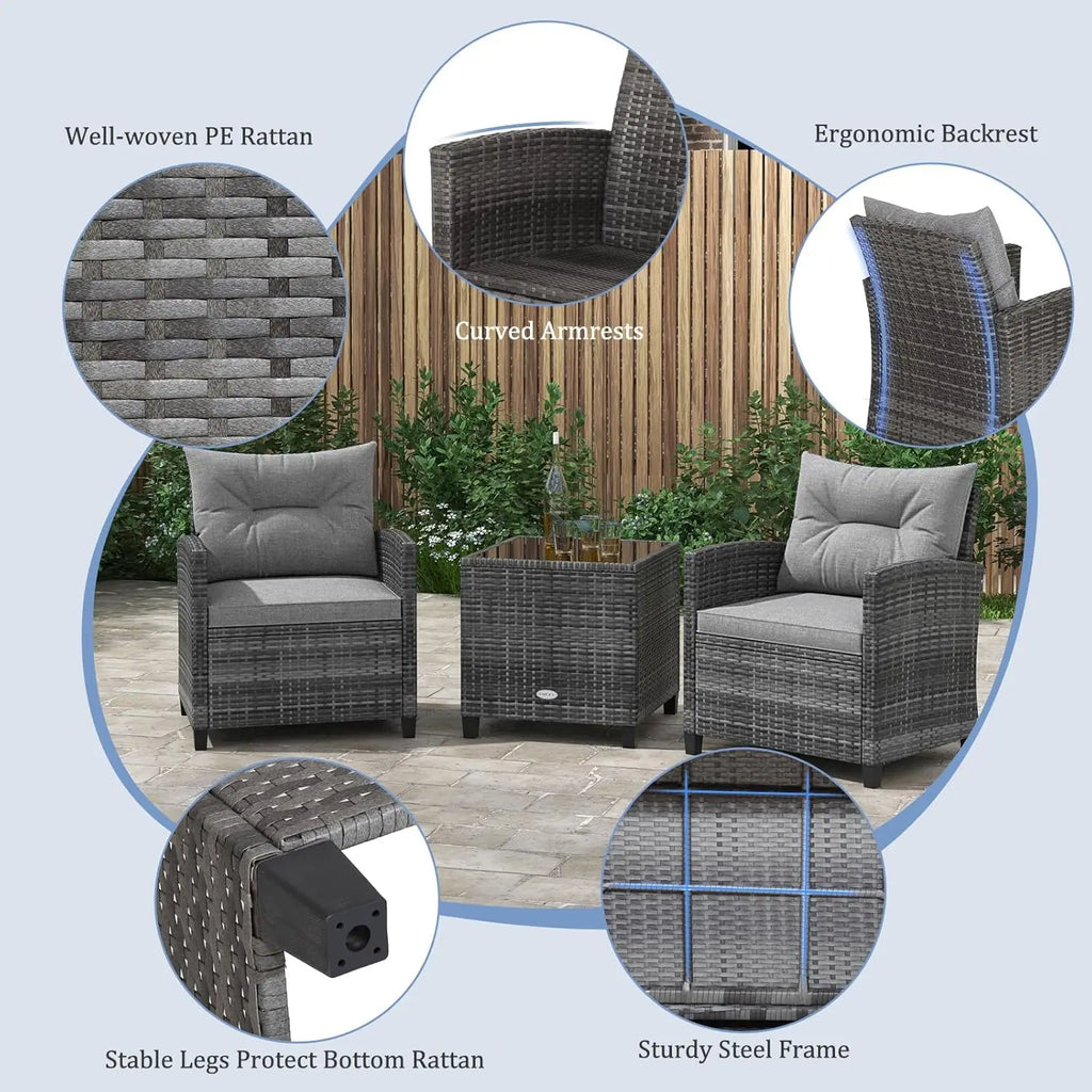 3 Piece Patio Furniture Set