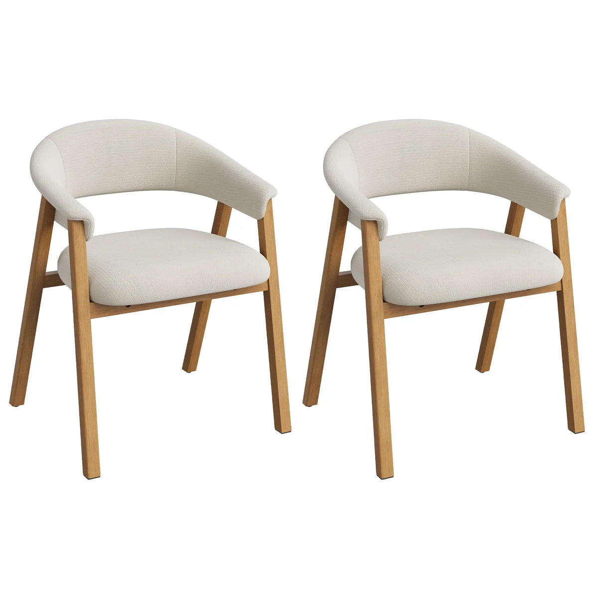 Upholstered Armchairs With Curved Back