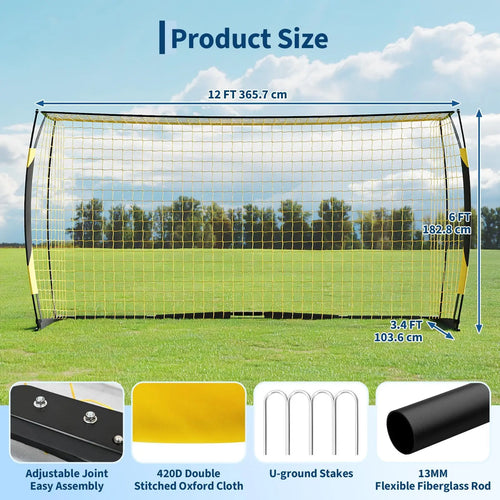 12x6ft Portable Soccer Goal with Bag