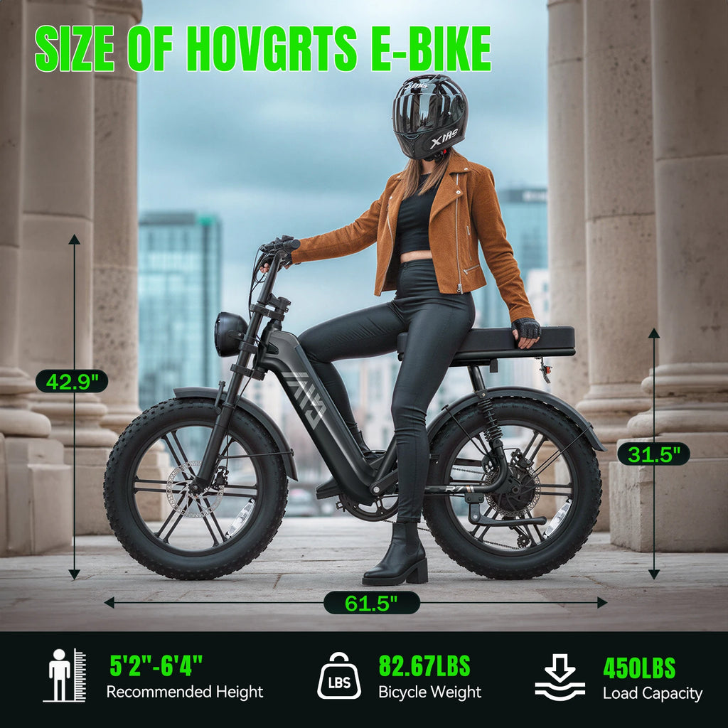 Electric Bike with Fat Tires, Rear Seat