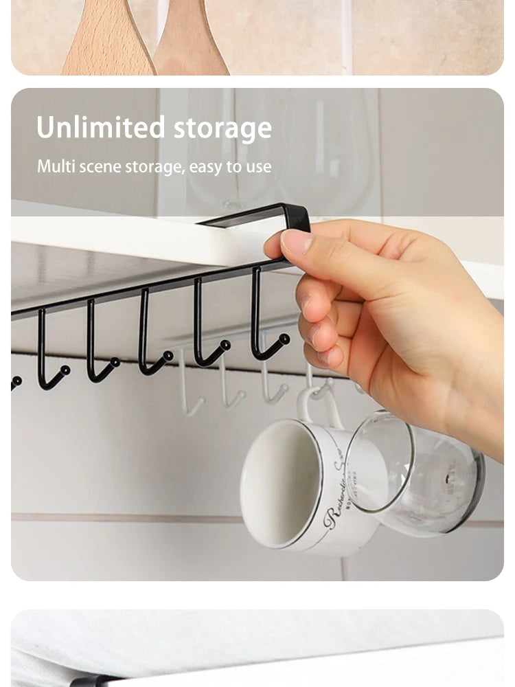 1pc Kitchen 6 Hooks Storage Rack